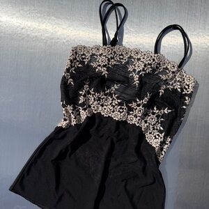 Black and Cream Lace Camisole